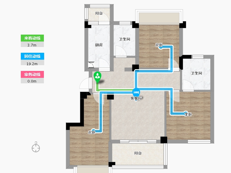 四川省-成都市-三嘉御山12号楼96m²-75.34-户型库-动静线