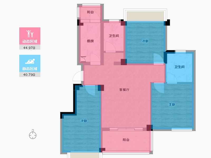 四川省-成都市-三嘉御山12号楼96m²-75.34-户型库-动静分区