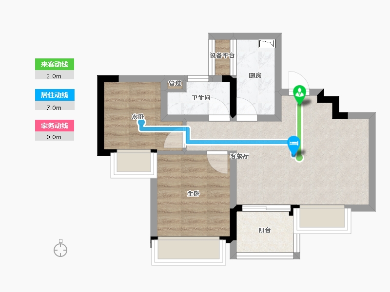 四川省-成都市-陇海三郎觅山二期(1,2,3)号楼64m²-47.05-户型库-动静线