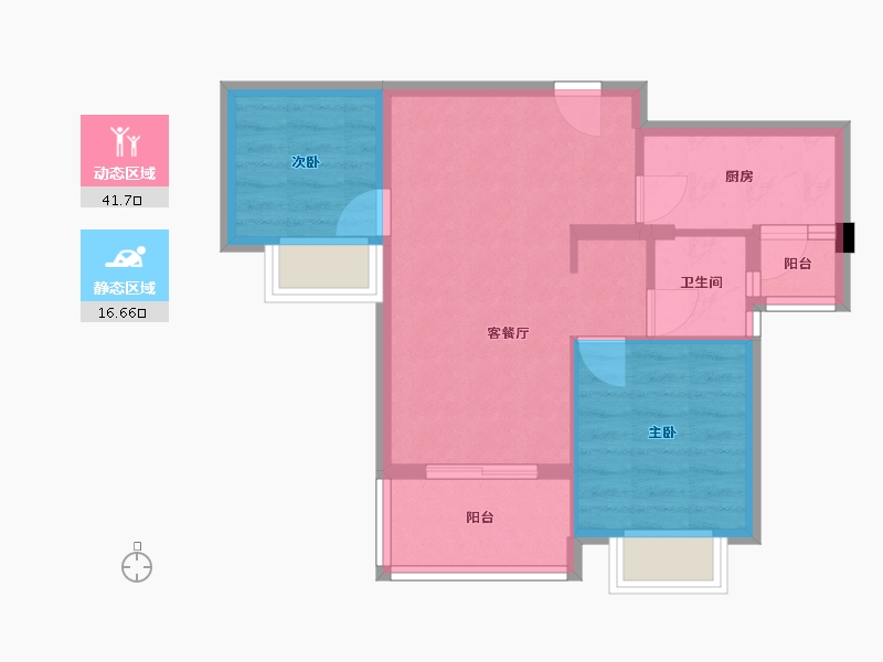 四川省-成都市-陇海三郎觅山二期(4,5)号楼67m²-51.73-户型库-动静分区