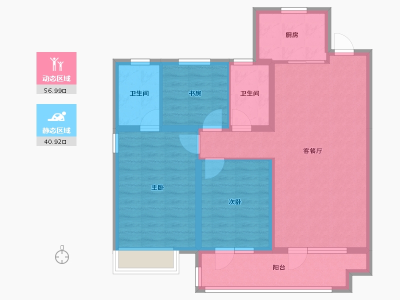 山东省-青岛市-昆仑府-87.24-户型库-动静分区