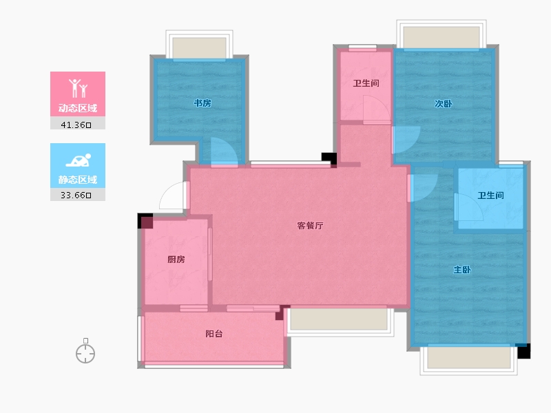 四川省-成都市-陇海三郎觅山二期(6,7)号楼89m²-67.44-户型库-动静分区