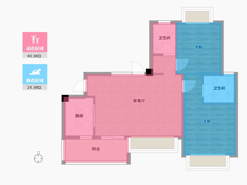 四川省-成都市-陇海三郎觅山二期(6,7)号楼80m²-60.52-户型库-动静分区