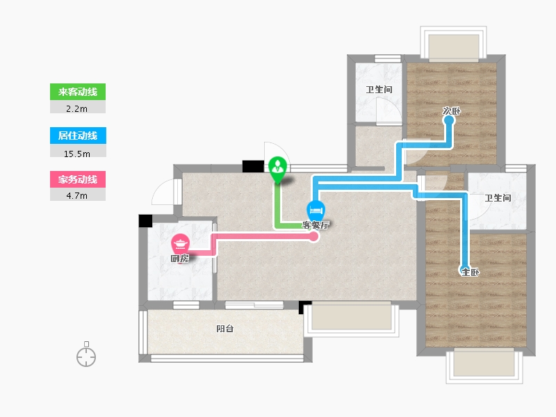 四川省-成都市-陇海三郎觅山二期8号楼86m²-65.70-户型库-动静线