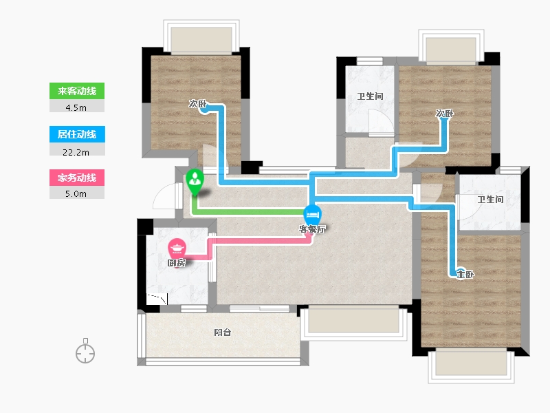 四川省-成都市-陇海三郎觅山二期8号楼99m²-75.04-户型库-动静线