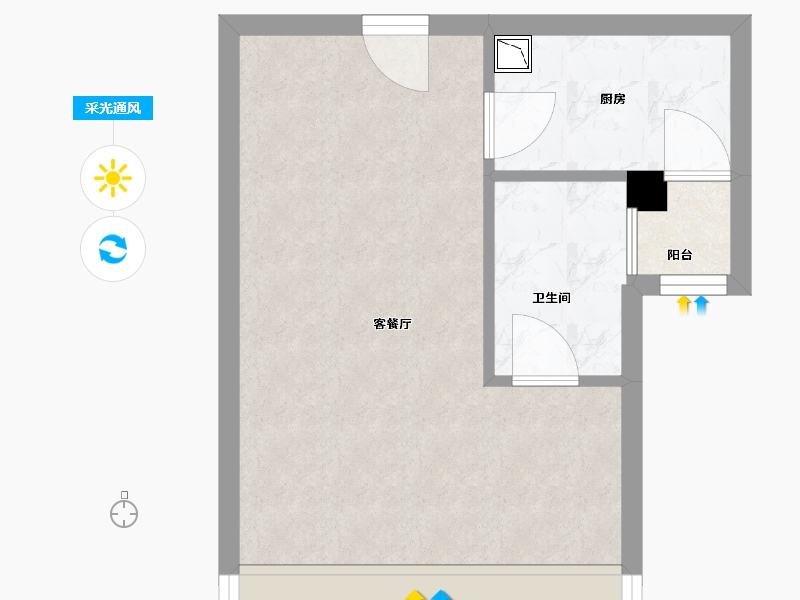 四川省-成都市-南城星汇44平米户型44m²-31.50-户型库-采光通风