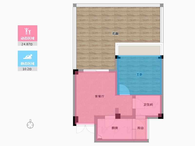 四川省-成都市-青城神韵二期A户型51m²-56.64-户型库-动静分区