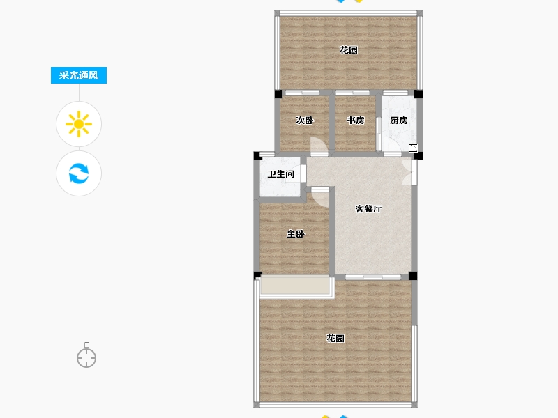 四川省-成都市-青城神韵二期B21层户型66m²-103.68-户型库-采光通风