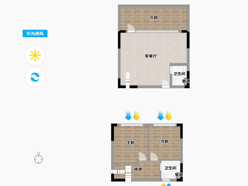 四川省-成都市-仁恒溪云居E1户型91m²-86.67-户型库-采光通风