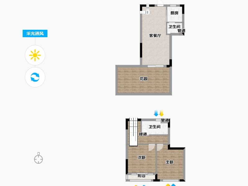 四川省-成都市-仁恒溪云居E4户型89m²-89.54-户型库-采光通风