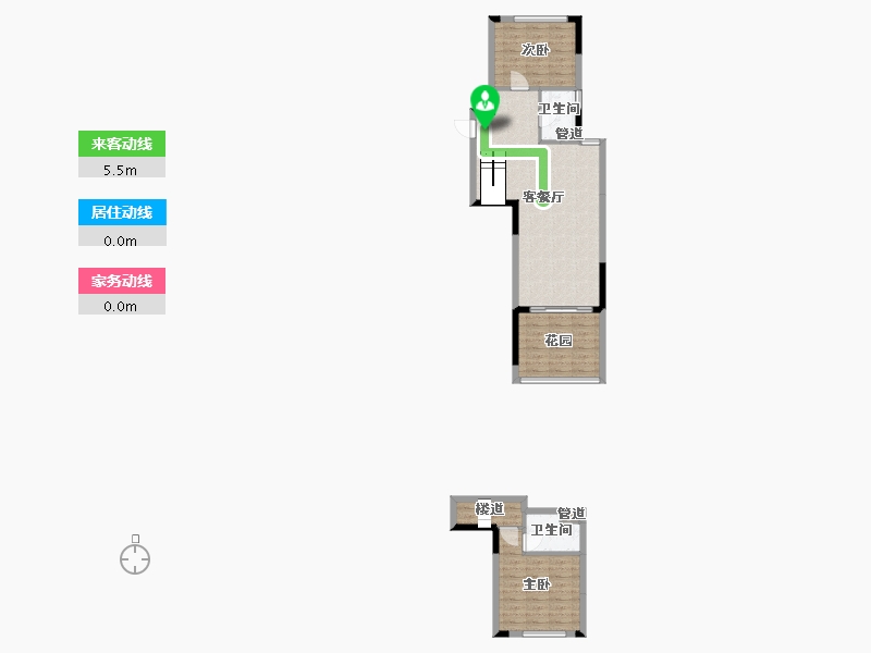 四川省-成都市-仁恒溪云居E7户型88m²-75.45-户型库-动静线