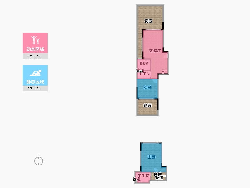 四川省-成都市-仁恒溪云居E6户型96m²-105.00-户型库-动静分区