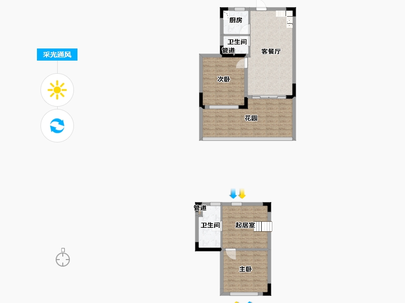 四川省-成都市-仁恒溪云居E8户型88m²-83.65-户型库-采光通风