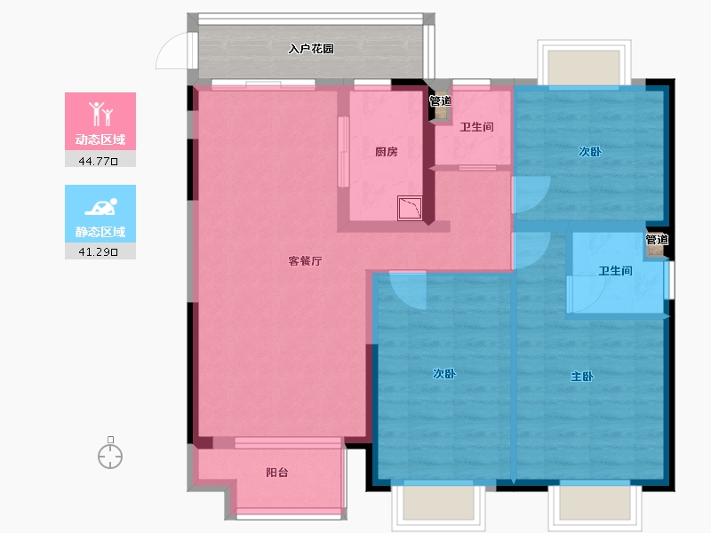 四川省-成都市-远洋栖棠1号楼,2号楼117m²-82.98-户型库-动静分区