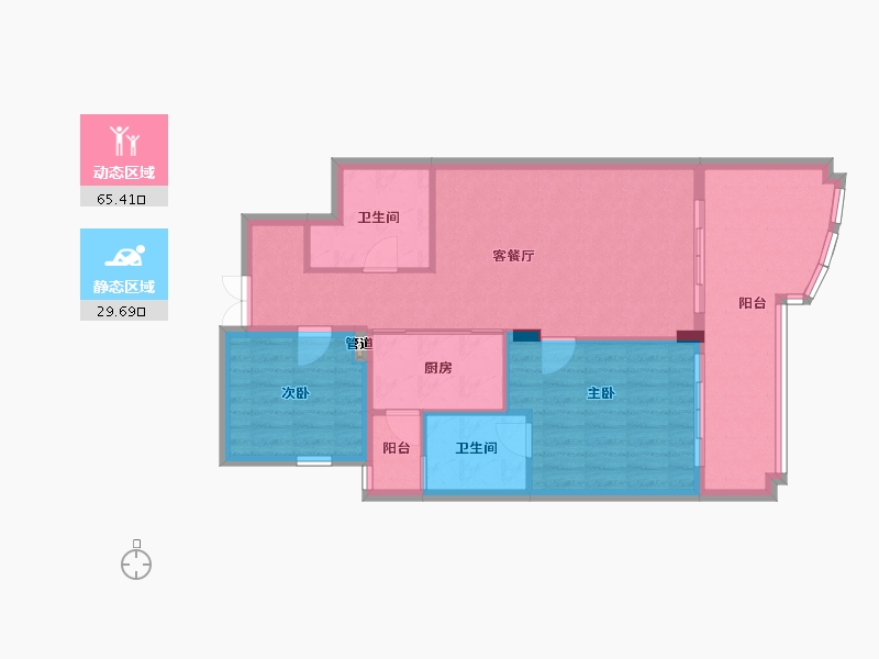 四川省-成都市-中国青城国际颐养中心(1,2,3,6,7,8)号楼101m²-86.52-户型库-动静分区