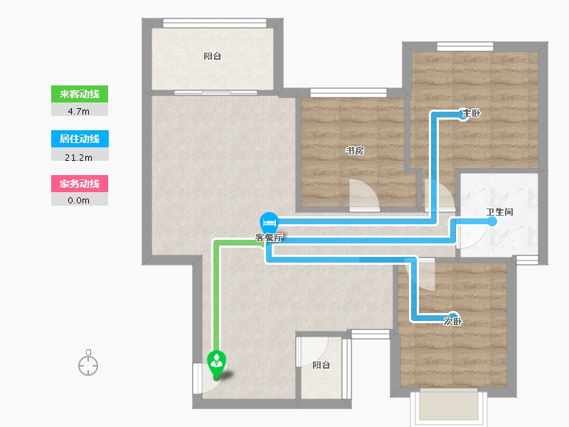 四川省-成都市-宝信青城2栋,7栋81m²-73.45-户型库-动静线