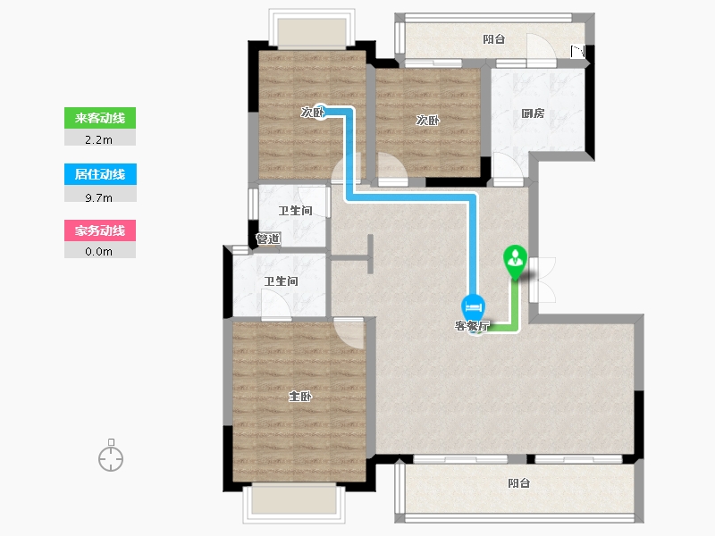 四川省-成都市-弘阳都江府地块二(1,7),地块三(1,9)号楼129m²-103.19-户型库-动静线