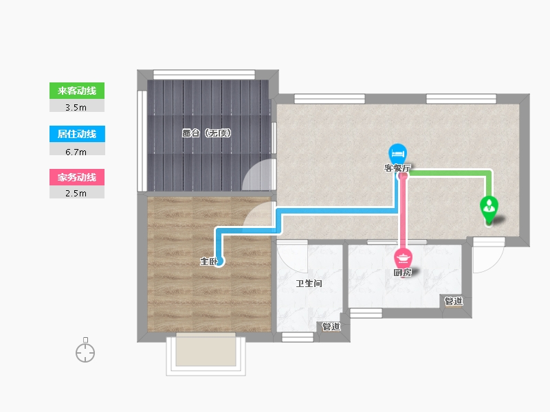 四川省-成都市-蓝光青城河谷国际度假区(14,15)号楼52m²-49.13-户型库-动静线