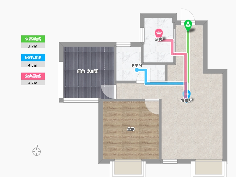 四川省-成都市-蓝光青城河谷国际度假区(14,15)号楼53m²-49.39-户型库-动静线