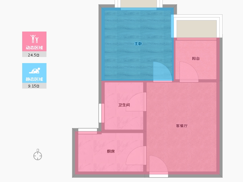 四川省-成都市-蓝光青城河谷国际度假区E1户型42m²-29.81-户型库-动静分区