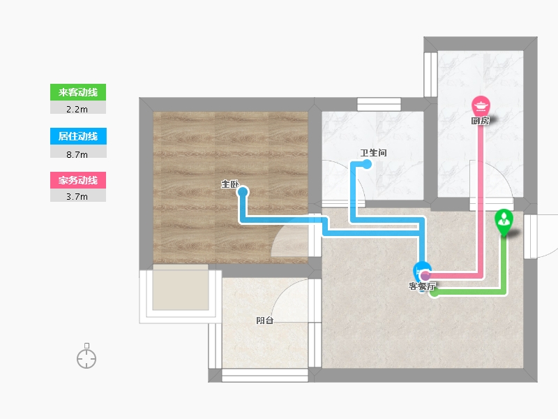 四川省-成都市-蓝光青城河谷国际度假区E4户型42m²-28.96-户型库-动静线