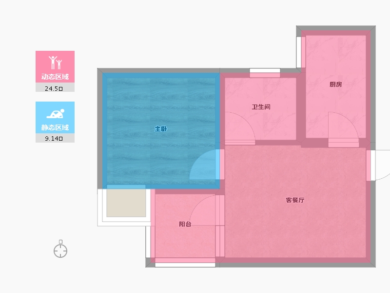 四川省-成都市-蓝光青城河谷国际度假区E4户型42m²-28.96-户型库-动静分区