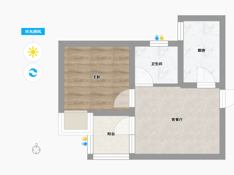 四川省-成都市-蓝光青城河谷国际度假区E4户型42m²-28.96-户型库-采光通风