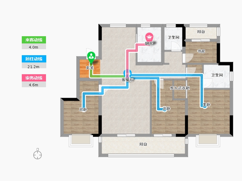 浙江省-宁波市-悦隽明湖府-109.08-户型库-动静线