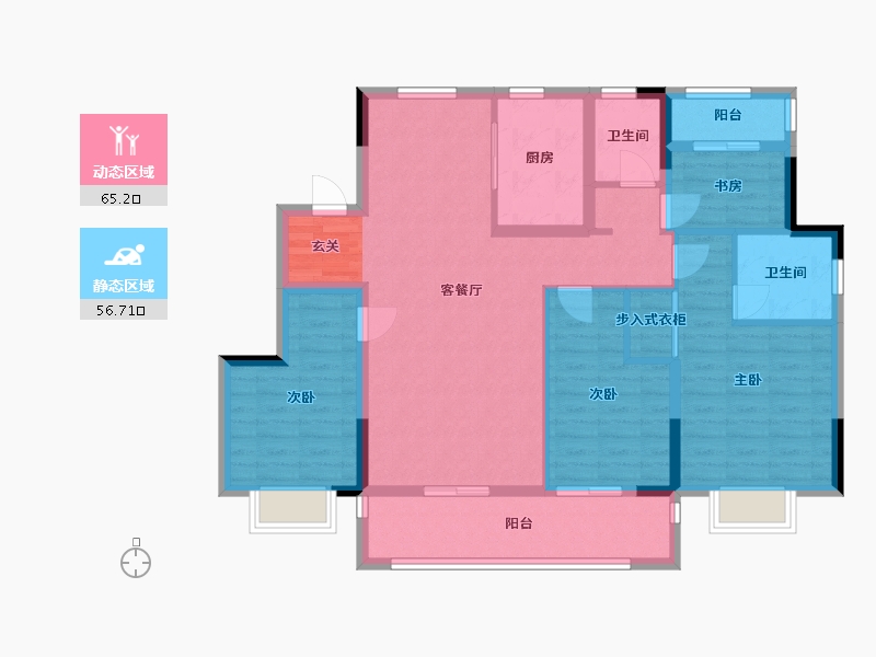 浙江省-宁波市-悦隽明湖府-109.08-户型库-动静分区