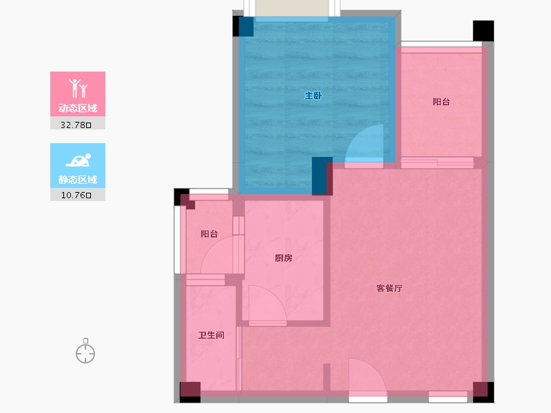 四川省-成都市-青城上院(10,11,,14,15,16)栋53m²-37.82-户型库-动静分区