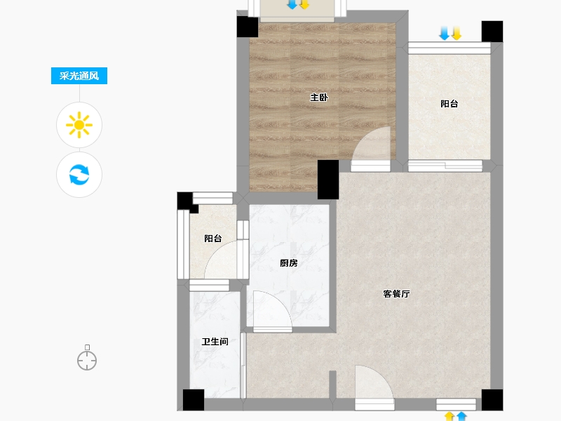 四川省-成都市-青城上院(10,11,,14,15,16)栋53m²-37.82-户型库-采光通风