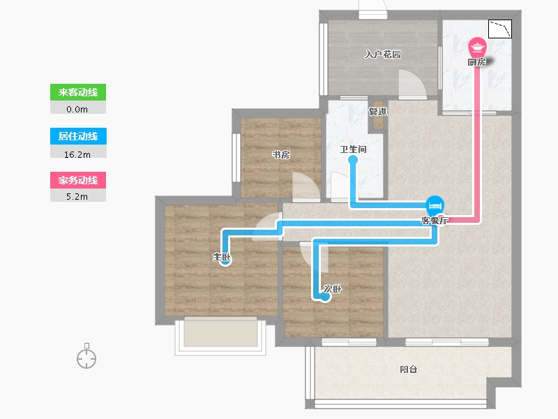 四川省-成都市-融创文旅城(B6-4,B1-5,B1-6)栋88m²-70.40-户型库-动静线