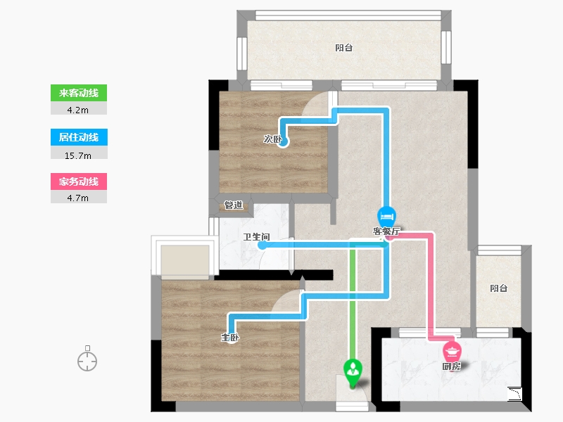 四川省-成都市-融创文旅城(B6-4,B1-5,B1-6)栋75m²-59.23-户型库-动静线