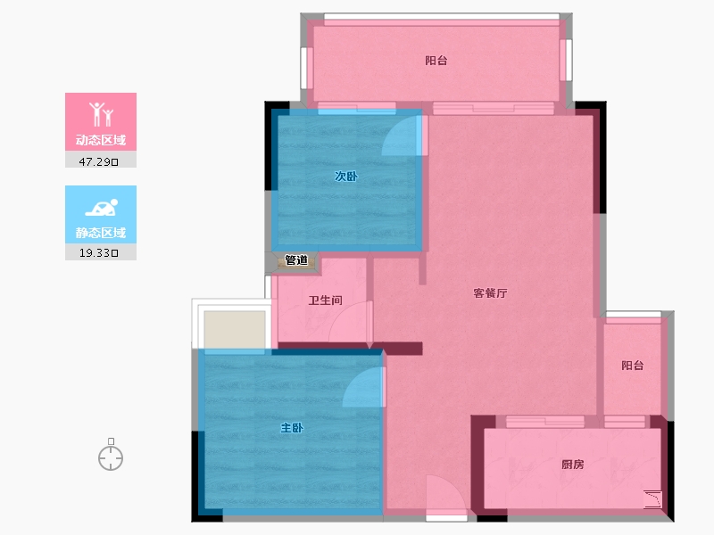 四川省-成都市-融创文旅城(B6-4,B1-5,B1-6)栋75m²-59.23-户型库-动静分区