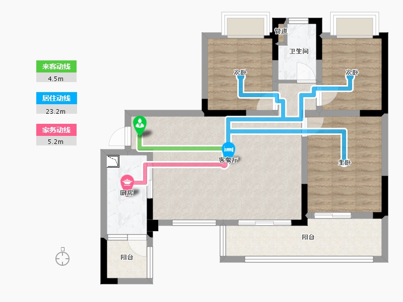 四川省-成都市-融创文旅城(B6-4,B1-6)栋100m²-79.02-户型库-动静线