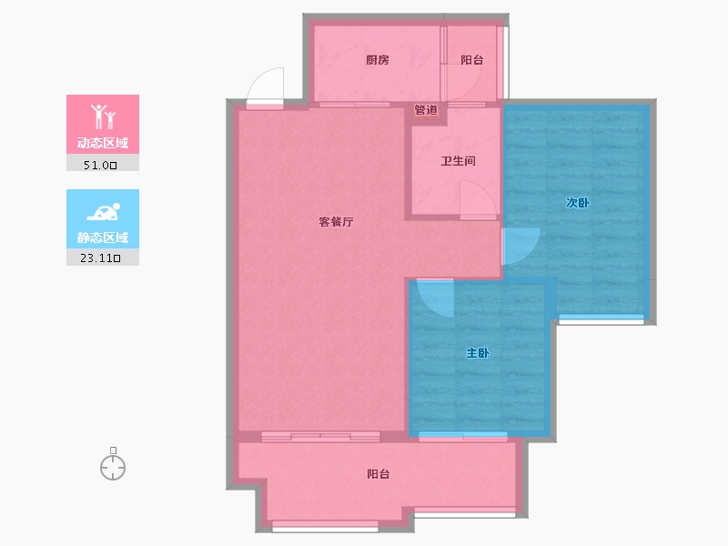 四川省-成都市-融创文旅城A１-９-(１,４)号楼8２m²-67.30-户型库-动静分区