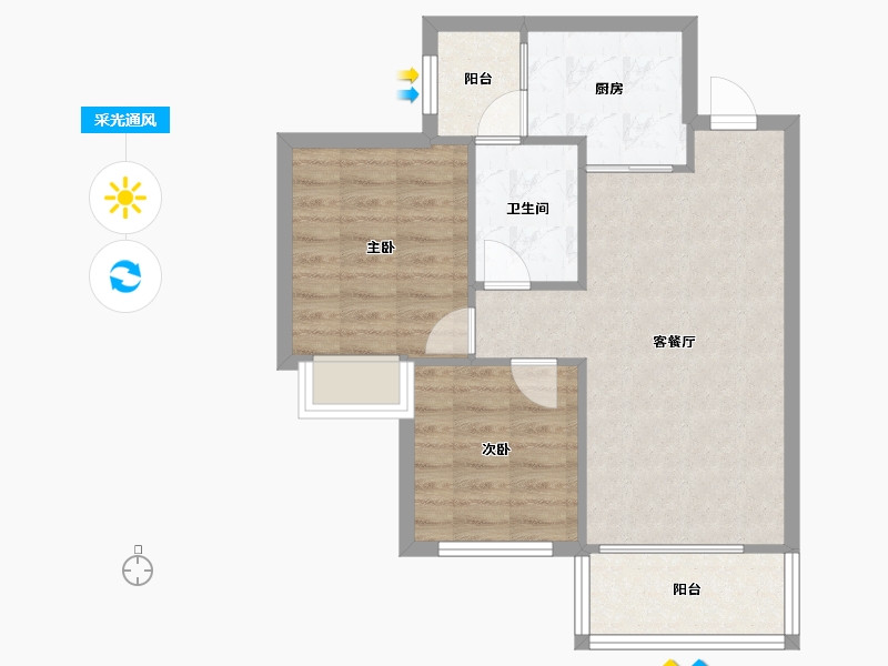 四川省-成都市-融创文旅城A2-6-(8,9,10,11)号楼81m²-62.98-户型库-采光通风