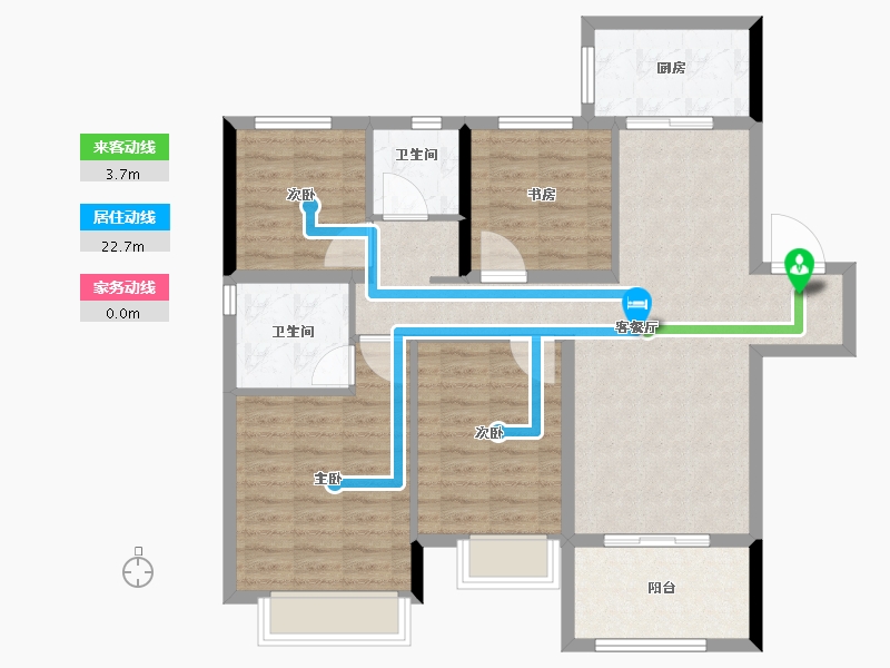 湖南省-长沙市-中梁・星都荟-97.61-户型库-动静线