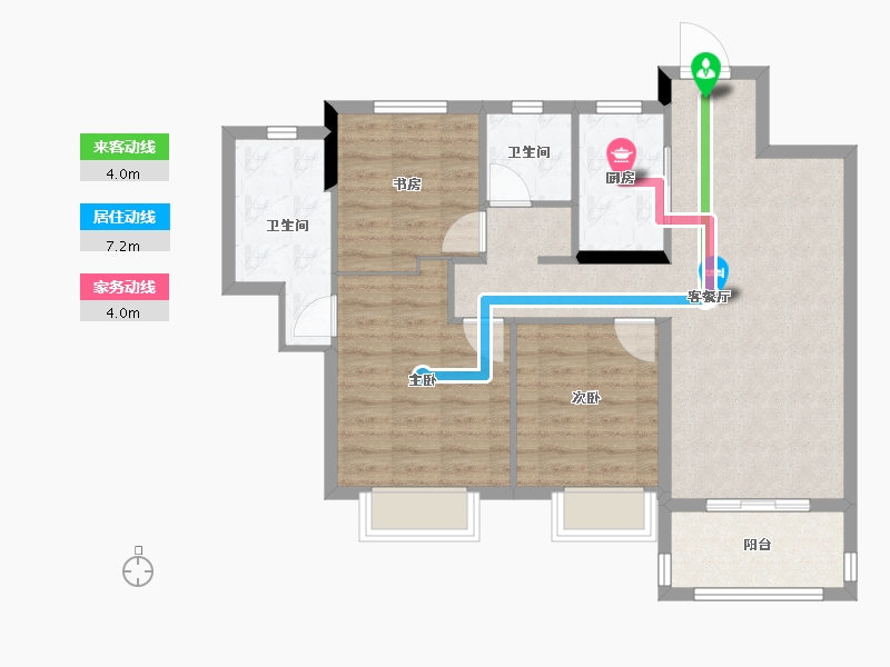 湖南省-长沙市-中梁・星都荟-84.01-户型库-动静线