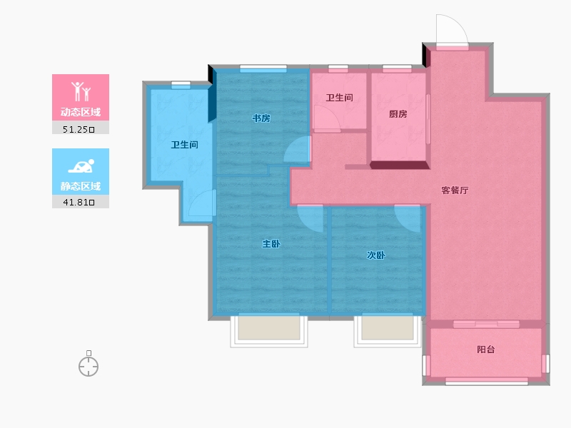 湖南省-长沙市-中梁・星都荟-84.01-户型库-动静分区