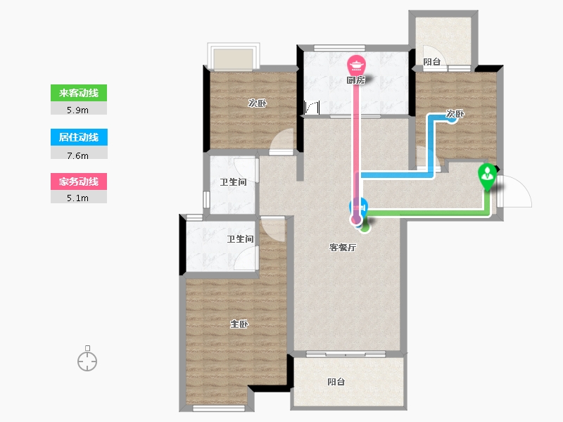 湖南省-长沙市-梦想枫林湾-116.72-户型库-动静线