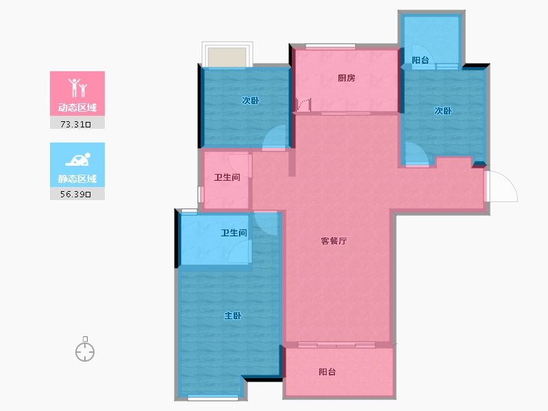 湖南省-长沙市-梦想枫林湾-116.72-户型库-动静分区