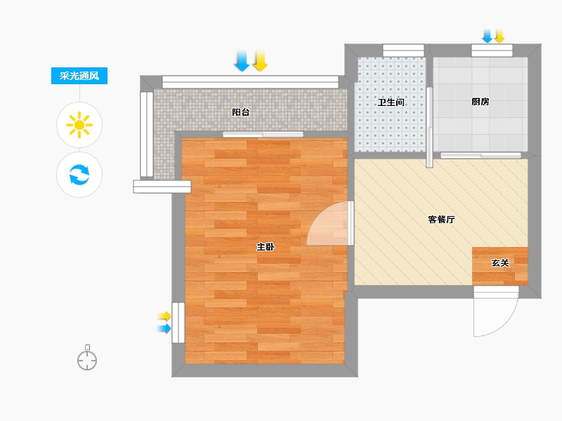 上海-上海市-乳山路200弄7号-30.76-户型库-采光通风