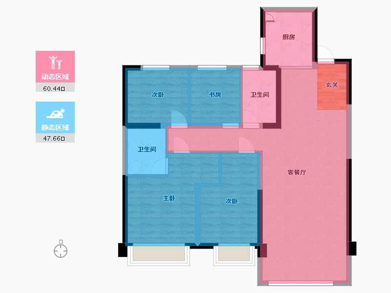 吉林省-长春市-保利云上-96.78-户型库-动静分区