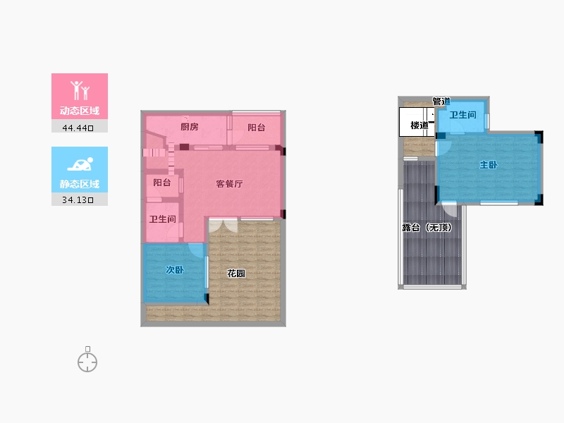 四川省-成都市-梦享春山可望(20,21,24,25)号楼80m²-113.45-户型库-动静分区