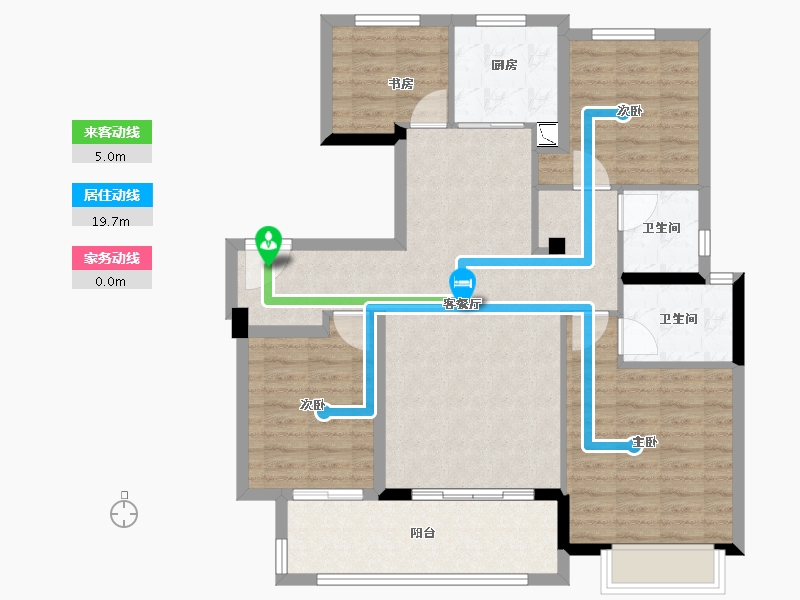 湖南省-长沙市-中梁・星都荟-98.78-户型库-动静线