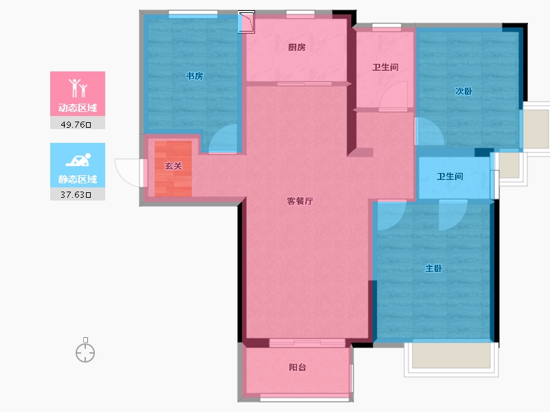 河南省-郑州市-绿地花语城-77.60-户型库-动静分区