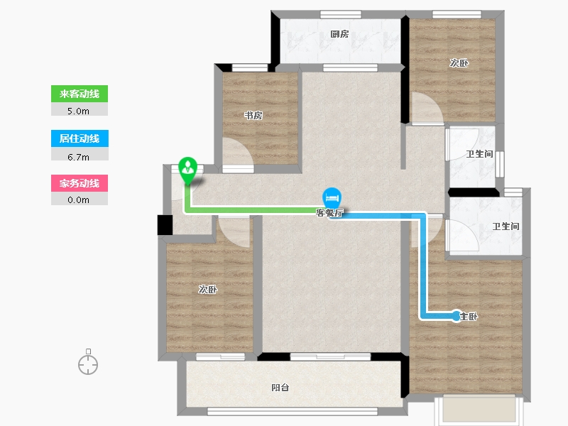 湖南省-长沙市-中梁・星都荟-100.81-户型库-动静线