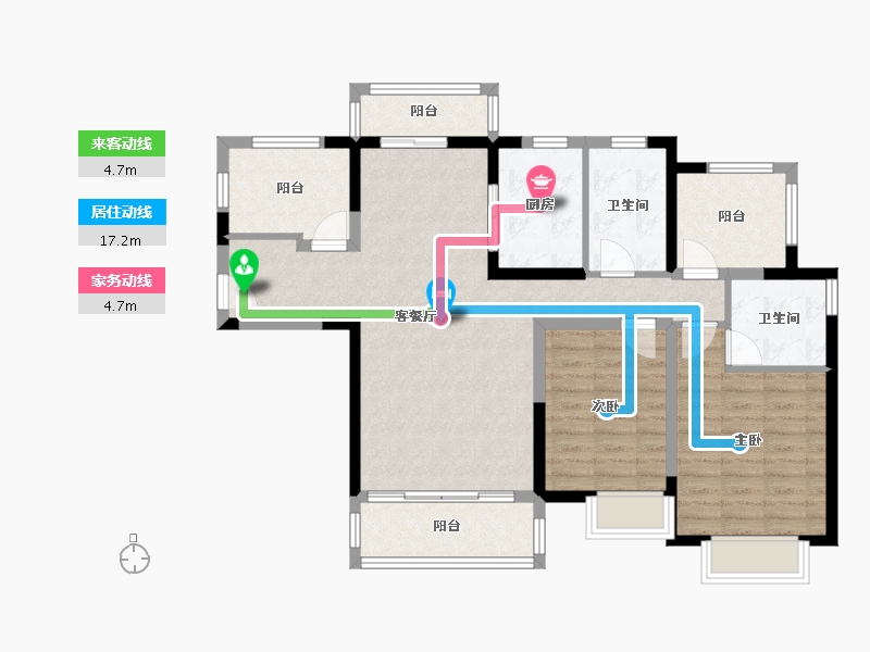 广东省-惠州市-新华联广场-95.46-户型库-动静线