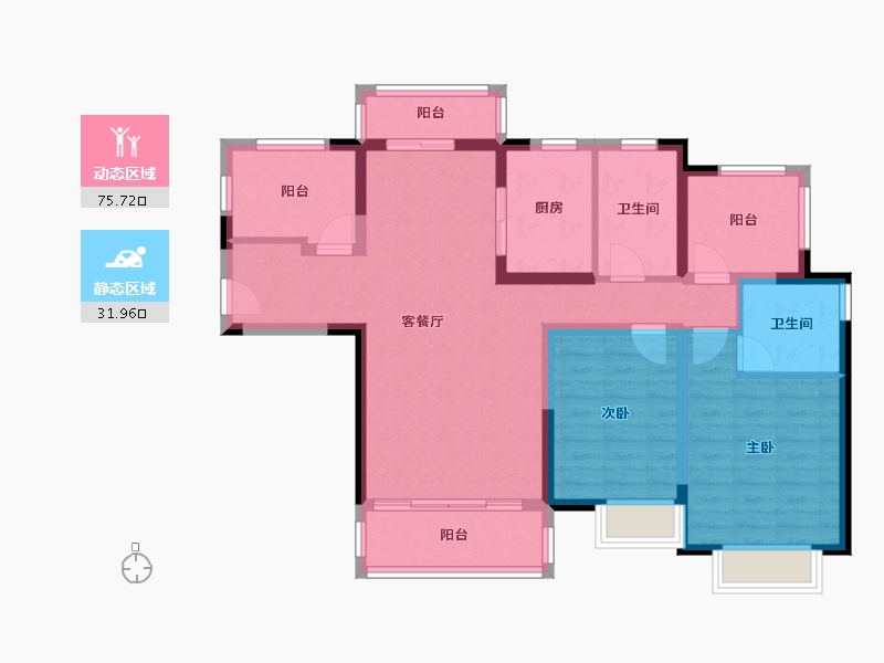 广东省-惠州市-新华联广场-95.46-户型库-动静分区